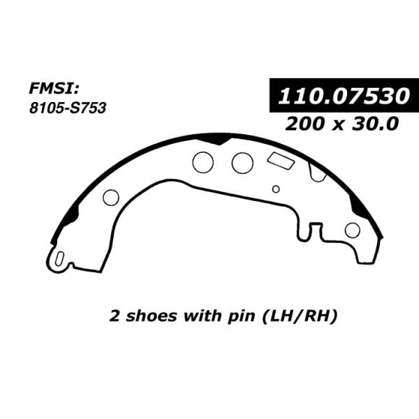 Centric Parts Centric Brake Shoes, 111.07530 111.07530 - main